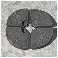 Outsunny 4 PCs Portable Round Parasol Base Umbrella Cross Stand Weights Holder Sand or Water Fillable