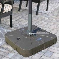Outsunny Square Cantilever Patio Parasol Base Water or Sand Filled Stand with Wheels Heavy-Duty