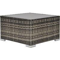 Outsunny Patio Rattan Coffee Table Ready to Use Outdoor Furniture Suitable for Garden Backyard, Deep Grey