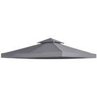 Outsunny 3 x 3(m) Gazebo Canopy Roof Top Replacement Cover Spare Part Deep Grey (TOP ONLY)