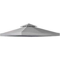 Outsunny 3 x 3(m) Gazebo Canopy Roof Top Replacement Cover Spare Part Light Grey (TOP ONLY)