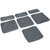 Outsunny Rattan Garden Wicker Patio Furniture Cushion Cover Sofa Cover Replacement - COVER ONLY, Grey
