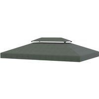 Outsunny 3x4m Gazebo Replacement Roof Canopy 2 Tier Top UV Cover Garden Patio Outdoor Sun Awning Shelters Deep Grey (TOP ONLY)