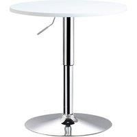 HOMCOM Bar Table £60cm Adjustable Height Round Bistro Table w/Swivel Top Metal Frame Counter Surface Stylish Kitchen Conservatory White