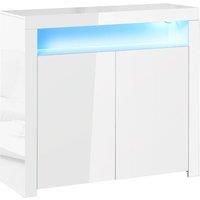 High Gloss LED Cabinet Cupboard Sideboard Console with RGB Lighting White
