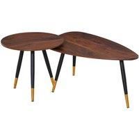 HOMCOM Coffee Table Set Of 2 Nesting End Side Tables Living Room Home Office