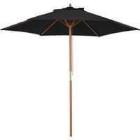 Outsunny 2.5m Wood Garden Parasol Sun Shade Patio Outdoor Wooden Umbrella Canopy Teak