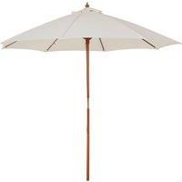 Outsunny 2.5M Wooden Garden Parasol Outdoor Umbrella Canopy With Vent - Off-white