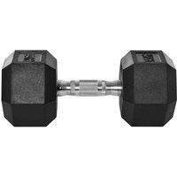Homcom 15Kg Single Rubber Hex Dumbbell Portable Hand Weights Home Gym
