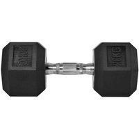 Homcom 20Kg Single Rubber Hex Dumbbell Portable Hand Weights Dumbbell Home Gym