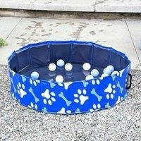 PawHut Foldable Dog Paddling Pool Pet Cat Swimming Pool Indoor/Outdoor Collapsible Bathing Tub Shower Tub Puppy £80 × 20H cm S Sized