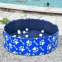 PawHut Foldable Dog Paddling Pool Pet Cat Swimming Pool Indoor/Outdoor Collapsible Bathing Tub Shower Tub Puppy £100 × 30H cm M Sized