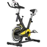 HOMCOM Upright Exercise Bike Indoor Training Cycling Machine Stationary Workout Bicycle with 10KG Flywheel and Adjustable Resistance Seat Handlebar LCD Display for Home Gym