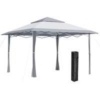 Outsunny Garden 4 x 4m Pop-up Gazebo Double Roof Canopy Tent with UV Proof Grey