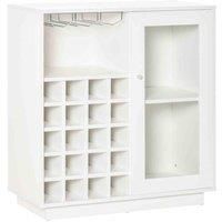HOMCOM Modern Sideboard Wine Cabinet Cupboard with Glass Door, Glass Holder & 20-Bottle Wine Rack for Living Room, Home Bar, Dining Room