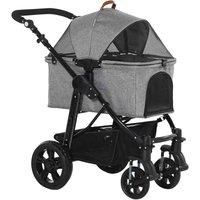 PawHut No-zip Foldable Pet Strollerand Detatchable Travel Carrying Bag