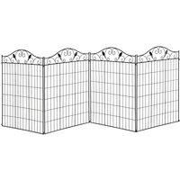 Outsunny Garden Decorative Fence 4 Panels 44in x 12ft Metal Wire Landscape Border Edging