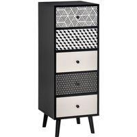 HOMCOM Chest of Drawers, 5 Drawer Dresser, Vertical Storage Organizer Unit for Bedroom, Living Room