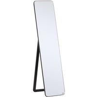 HOMCOM Full Length Mirror, Free Standing or Wall Hanging, Tall Full Body Mirror for Bedroom, Hallway, Black
