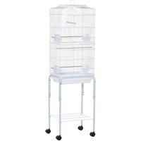 PawHut Bird Cage 157cm Finch W/ Breeding Tray & Stand Wheels - White