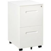 Vinsetto Mobile File Cabinet Vertical Home Office Organizer Filing Furniture with Adjustable Partition for A4 Letter Size, Lockable White