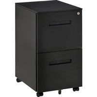 Vinsetto Mobile File Cabinet Vertical Home Office Organizer Filing Furniture with Adjustable Partition for A4 Letter Size, Lockable, Black