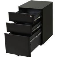 Vinsetto Fully Assembled 3 Drawer Steel Metal Filing Cabinet Lockable Rolling Vertical File Cabinet Black