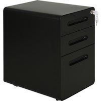 Vinsetto Fully Assembled 3-Drawer Mobile File Cabinet Lockable All-Metal Rolling Vertical File Cabinet Black