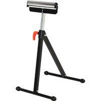 HOMCOM Folding Roller Stand, Material Support Pedestal with Ball Bearing Roller Height Adjustable Portable, Metal Construction, Black