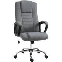 Vinsetto High Back Office Chair 360 Swivel Chair Adjustable Height Tilt Function Linen Deep Grey 62W x 62D x 110-119H cm