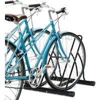 HOMCOM Steel Double-Sided Indoor Bike Rack Black