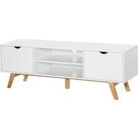 HOMCOM Particle Board 4-Compartment Media Unit White