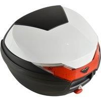 HOMCOM 32L Streamline Plastic Motorcycle Trunk with Reflector - Black & White