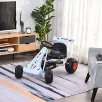 HOMCOM Kids Adjustable Seat PP Pedal Go-Kart Blue/Orange