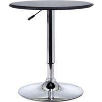 HOMCOM Adjustable Round Bistro Bar Table with PVC Leather Top Steel Base Home Kitchen Dining Desk Black