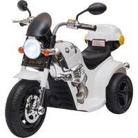 HOMCOM Kids 6V Battery PP Motorcycle Ride On Trike w/ Lights Music Horn 18 - 36 Months White