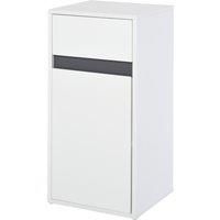 HOMCOM Modern Minimalistic Bathroom Storage Cabinet w/ Drawer Cupboard Adjustable Shelf Door Home Organiser Sleek Beautiful Freestanding Compact White