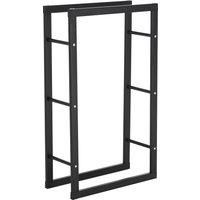 100cm, 150cm Metal Firewood Log Holder Rack Double Tier Balanced Base Side Rails