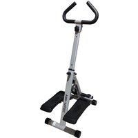 HOMCOM Stepper w/Handle Hand Grip Workout Fitness Machine For Fitness Aerobic Exercise Home Gym Grey