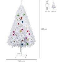 HOMCOM 6ft Snow Artificial Christmas Tree w/Metal Stand Decorations Home Seasonal Elegant Faux