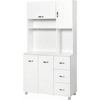 Freestanding Kitchen Storage Cabinet w/ Cupboard Cabinets Drawers Handles Shelf