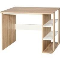 HOMCOM Computer Desk & 3-Tier Side Shelves Wide Table Top Home furniture OAK