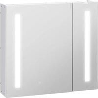kleankin Bathroom Cabinet, Wall Mount Storage Organizer with Mirror, Adjustable Shelf for Bathroom, Kitchen, Bedroom, White