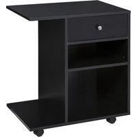 Vinsetto Mobile Printer Stand Rolling Cart Desk Side with CPU Stand Drawer Adjustable Shelf and Wheels Black