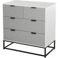 HOMCOM Chest of Drawers with Metal Handles Freestanding Dresser for Bedroom, Living Room