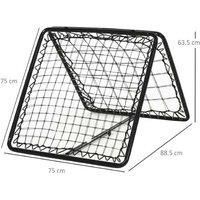 HOMCOM Angle Adjustable Double Sided Rebounder Net Training Aid Target Soccer Goal Kickback For Football, Baseball, Basketball - 75L x 75W cm