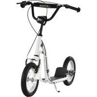 HOMCOM Youth Scooter Front and Rear Caliper Dual Brakes 12-Inch Inflatable Front Wheel Ride On Toy For Age 5+