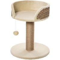 PawHut Cat Tree Tower Activity Center Climbing Stand Kitten House Furniture with Scratching Posts Dangling Ball Perch Beige