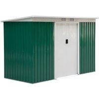 Garden Storage Shed Store Metal Roof Building Tool Box Container Dark Green