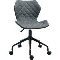 HOMCOM Home Office Swivel Computer Desk Chair With Nylon Wheels Adjustable Height Linen Grey